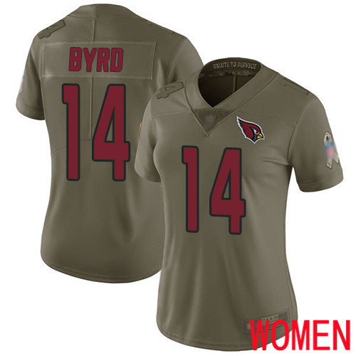 Arizona Cardinals Limited Olive Women Damiere Byrd Jersey NFL Football #14 2017 Salute to Service